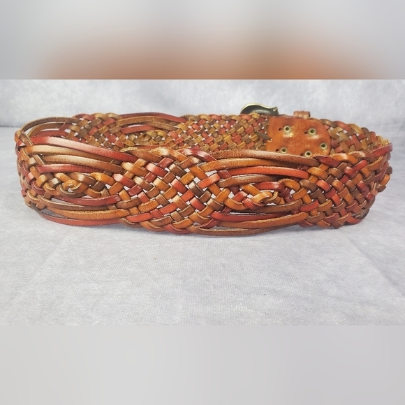 Vintage 80s 90s Woven Wide Waist‎ Belt Made in Italy Size S - Picture 5 of 11